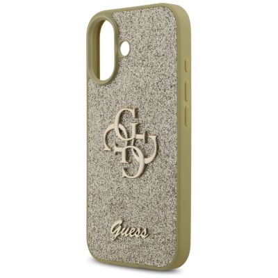 6. Guess Fixed Glitter Big 4G Hülle für iPhone 17 - Gold