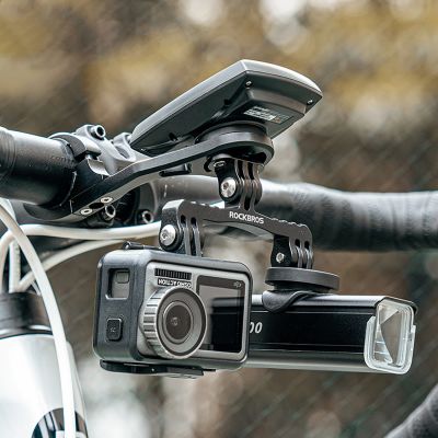 10. Rockbros FK-301 2-in-1 Lenkerhalterung für Fahrradcomputer/Navigationsgerät und Kamera/Beleuchtung – Schwarz