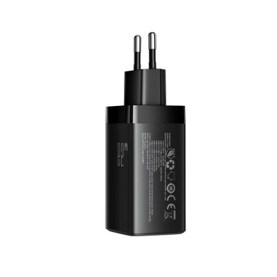 5. Joyroom JR-TG10 65W GaN 2x USB-C + USB-A Wandladegerät mit 100W USB-C - USB-C 1,2m Kabel - schwarz