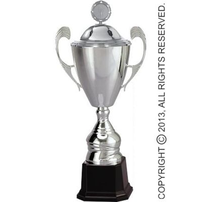 4. Silberner Metallbecher mit Deckel