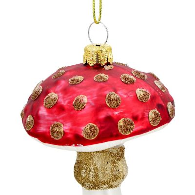 4. GLAS-CHRISTBAUMANHÄNGER IN PILZFORM 8,5 CM MICA