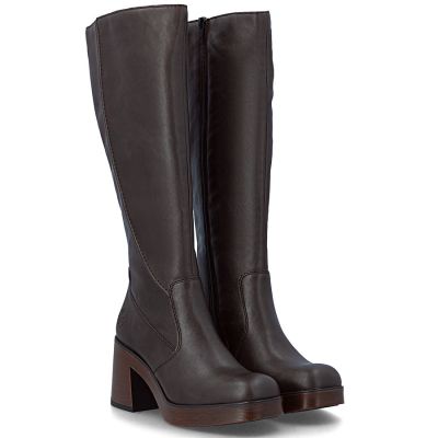 4. Gefütterte braune Damen-Ankle-Boots mit Blockabsatz, Rieker 58090-25