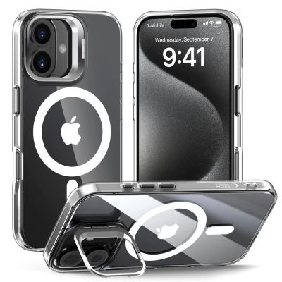 Tech-Protect MagStand MagSafe Hülle für iPhone 16 – transparent