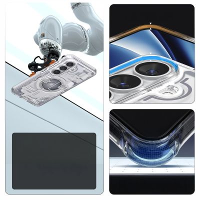 20. Spigen Ultra Hybrid Mag MagSafe Hülle für Samsung Galaxy S26+ Zero One – Transparent und Weiß