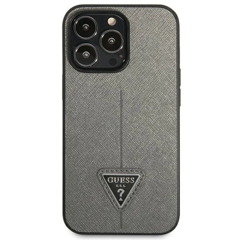3. Guess Saffiano Triangle Logo Case für iPhone 13 Pro / 13 6.1" - Silber