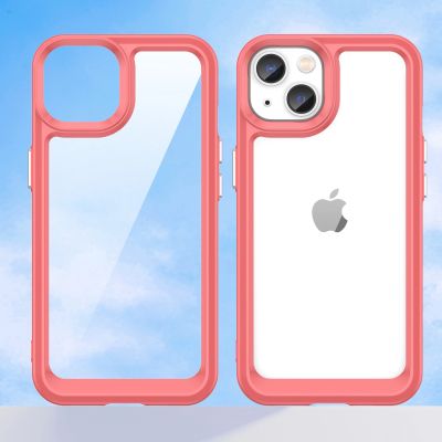 8. Outer Space Case iPhone 14 Hardcover mit Gelrahmen rot