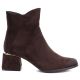 2. Potocki Stiefeletten aus Wildleder mit hohem Absatz für Damen in Schokoladenbraun, Größe S12875