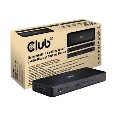 CLUB3D CSV-1583 Kabelgebundene Thunderbolt 4 Dockingstation Schwarz