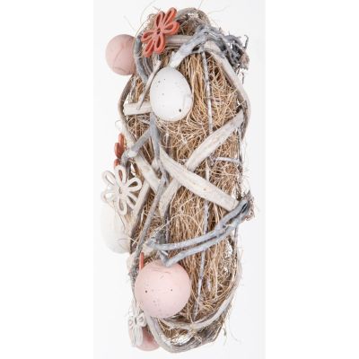 39. Dekorativer Kranz, grau, Durchmesser 24 cm