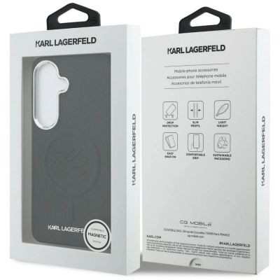 8. Karl Lagerfeld MagSafe Hülle mit geprägten Initialen für Samsung Galaxy S26 – Schwarz