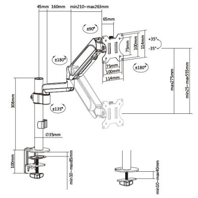 8. Equip 650132 Monitorhalterung/Ständer 81,3 cm (32") Schreibtisch Schwarz