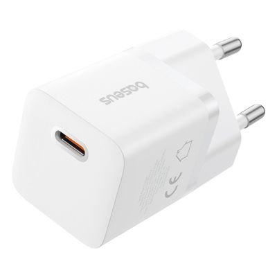 7. Baseus GaN5 25W USB-C Wandladegerät – Weiß