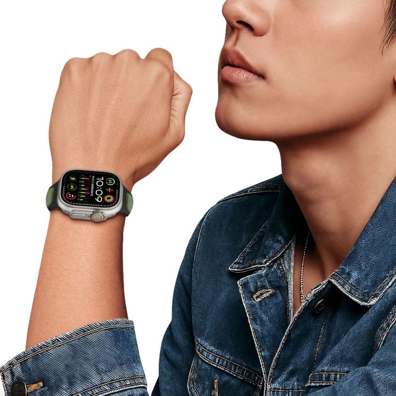 5. Tech-Protect IconBand Line Armband für Apple Watch 44 / 45 / 46 / 49 mm - Schwarz und Orange
