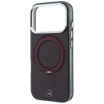 6. Mercedes Ring Stand Iconic Logo MagSafe Hülle für iPhone 18 Pro / 17 Pro - bordeauxrot
