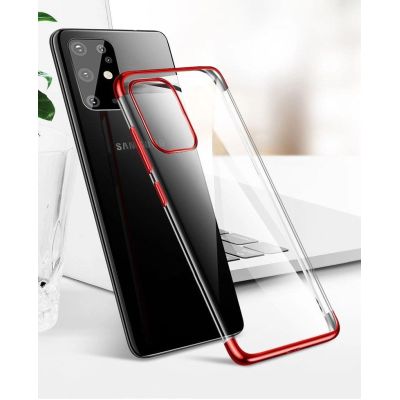 11. Clear Color Silikon Gel Electroplating frame Handyhülle Schutzhülle für Samsung Galaxy A72 4G schwarz