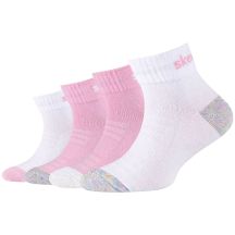 Skechers 4PPK Mädchen Mesh Ventilation Quarter Socken SK42042-1001 Rosa 27-30