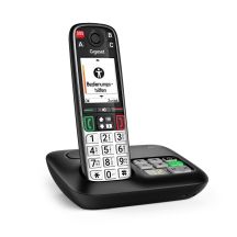 Gigaset EASY 500A Analog/DECT-Telefon mit Anrufernamen und -ID, Schwarz/Silber