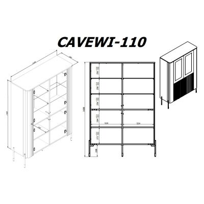 4. VERA Vitrine 110x40x160 weiß matt