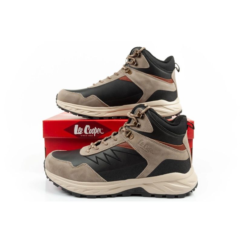10. Lee Cooper Herren Winter-Wanderstiefel, isoliert, hochknöchelhoch, beige, schwarz