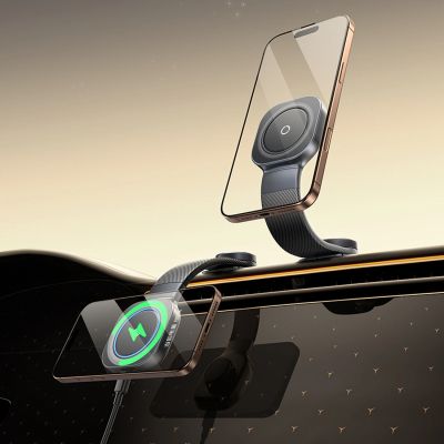 13. Baseus PrimeTrip C03Pro Kfz-Armaturenbretthalterung mit kabellosem Ladegerät, MagSafe-kompatibel – Schwarz