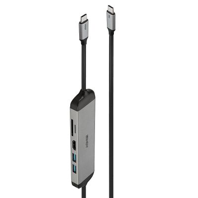 6. Lindy 43326 Dockingstation, kabelgebunden, USB 3.2 Gen 1 (3.1 Gen 1), Typ-C, Schwarz, Grau