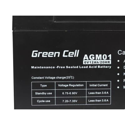 3. GREEN CELL GEL-BATTERIE AGM01 6V 12AH