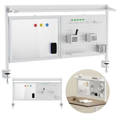 9. Ergo Office Schreibtisch-Trennwand/Organizer, max. Belastung 10 kg, weiße Tafel, Breite 1116 mm, weiß, ER-301 W