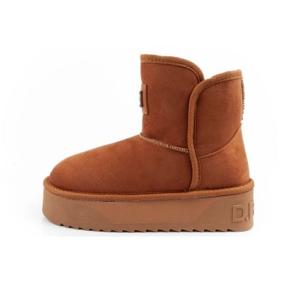 11. D.Franklin Damen Winter Schneestiefel Modische Fell gefütterte Braune Stiefeletten