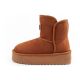 11. D.Franklin Damen Winter Schneestiefel Modische Fell gefütterte Braune Stiefeletten