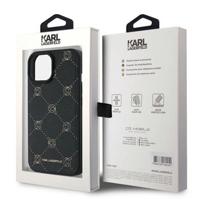 8. Karl Lagerfeld Karl Head MagSafe-Hülle für iPhone 15 Plus – Schwarz