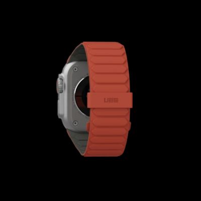 2. UAG Pathfinder Silikon doppelseitiges Magnetarmband für Apple Watch 42/44/45/46/49 mm – Grau-Orange