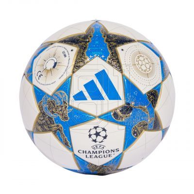 5. adidas UCL Mini 25/26 League Stage Fußball Weiß, Blau und Gold JP1544