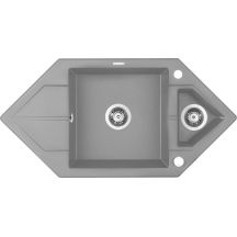 Granitspüle mit 1,5 Becken und Abtropffläche – Platzsparend ZQP S653 5908212063941
