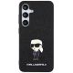 3. Karl Lagerfeld Fixed Glitter Ikonik Logo Metal Pin Hülle für Samsung Galaxy S24+ – Schwarz