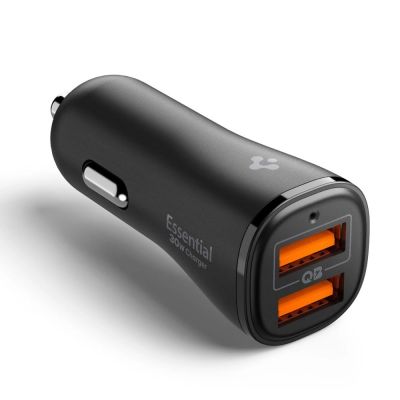 2. Spigen Essential EV302 30W 2-Port USB-A Autoladegerät – Schwarz