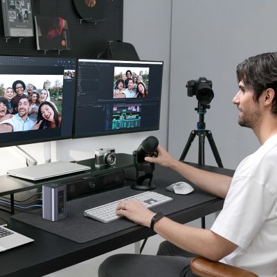 14. Baseus NU1 Air Spacemate Hub 12-in-1 USB-C Dockingstation – 2x HDMI 4K@60Hz, 2x USB-C 10 Gbit/s, 2x USB-A 5 Gbit/s, 2x USB-A (480 Mbit/s), RJ45, SD/microSD 3.0, USB-C (PD) – Grau