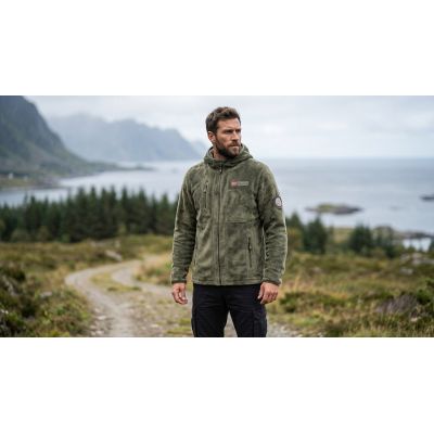 3. Herren-Fleecejacke Geographical Norway UPLOAD HOOD OLIVE DB MEN 224 (WY3387H/GN-OLIVE)