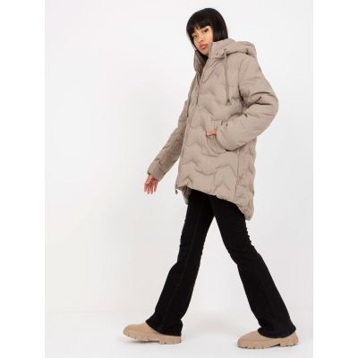 2. Beige Daunen-Winterjacke mit Kapuze (NM-KR-P22-6632-62.00P)