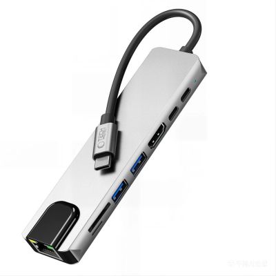 5. Tech-Protect HB09 USB-Hub 8-in-1 (USB-C + USB-A 3.0 + USB-C 3.0 + HDMI 4K 60Hz + SD/TF + PD 100W + RJ45 1000 MB/s) – Grau