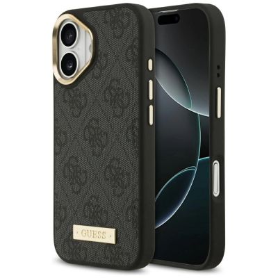 Guess 4G Logo Plate MagSafe Hülle für iPhone 17 - Schwarz