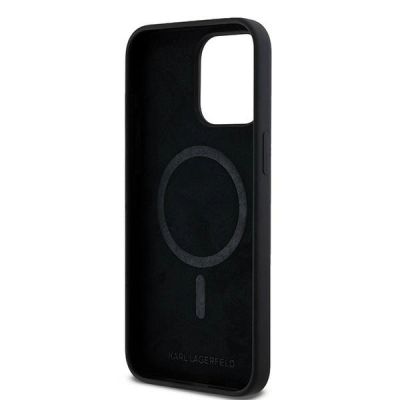 7. Karl Lagerfeld Silikon Choupette Head MagSafe Hülle für iPhone 15 Pro Max – Schwarz