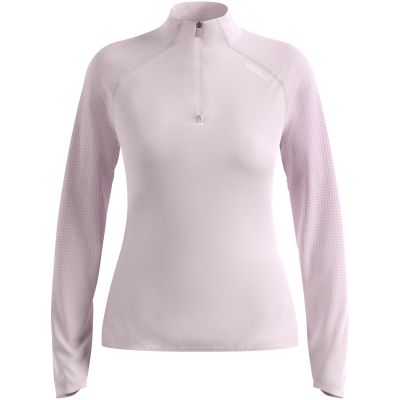 6. Damen-Sweatshirt mit Stehkragen Odlo ZEROWEIGHT WARM Mid Layer 1/2 Zip, rosa