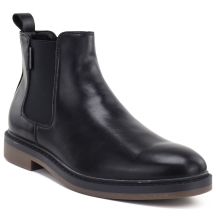 Herren-Chelsea-Boots aus Leder, ungefüttert, schwarz, Big Star UU174280