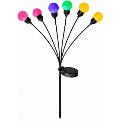 3. Solarlampe tanzt im Wind, bunte Kugeln, 6 LEDs, 75 cm XXL
