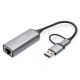 6. USB Typ-C auf Gigabit Ethernet 2,5G USB-C + USB A Adapter (USB 3.1/3.0)