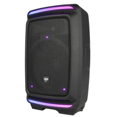 27. V-TONE OrionX 14 ACCU – Aktivlautsprecher, schwarz, wiederaufladbar, Bluetooth, TWS, USB, AUX, FM, DSP, ausziehbarer Griff, Transportrollen, 135 W RMS