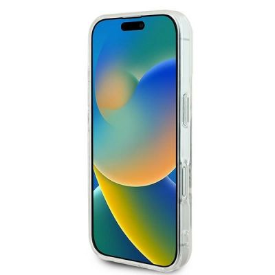 5. Guess IML Strassstein-MagSafe-Hülle für iPhone 16 Plus – Weiß