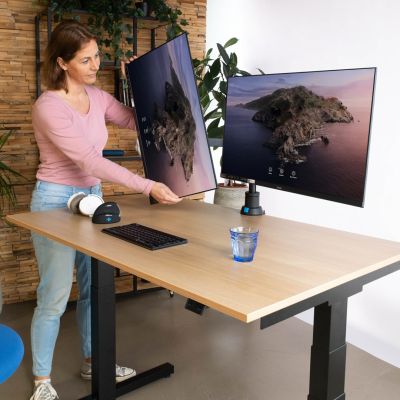6. Monitorhalterung R-Go Tools R-Go Monitorarm 0"–32" 2 TFT Max. 9 kg Caparo 4 Gasfeder silber