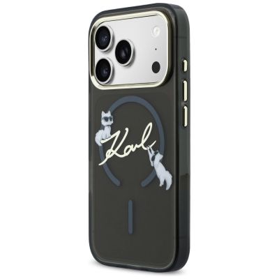 2. Karl Lagerfeld IML Choupettes Karl Script Logo MagSafe Hülle für iPhone 17 Pro Max - Schwarz