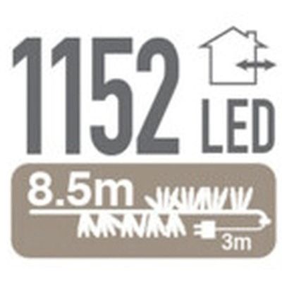 9. Lichterkette für den Weihnachtsbaum, 1152 LEDs, Timer, warmweiß